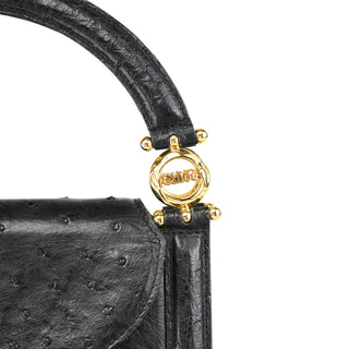 Chloé Vintage Black Ostrich Leather Handbag