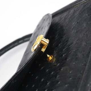 Chloé Vintage Black Ostrich Leather Handbag