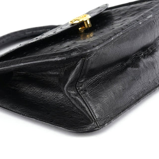 Chloé Vintage Black Ostrich Leather Handbag
