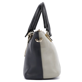 Chloé White Black Calfskin Baylee 2-Way Tote Bag