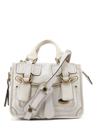 Chloe White Calfskin Bay 2-Way Tote Bag