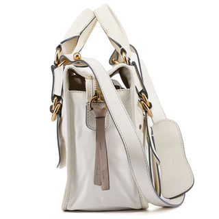 Chloe White Calfskin Bay 2-Way Tote Bag