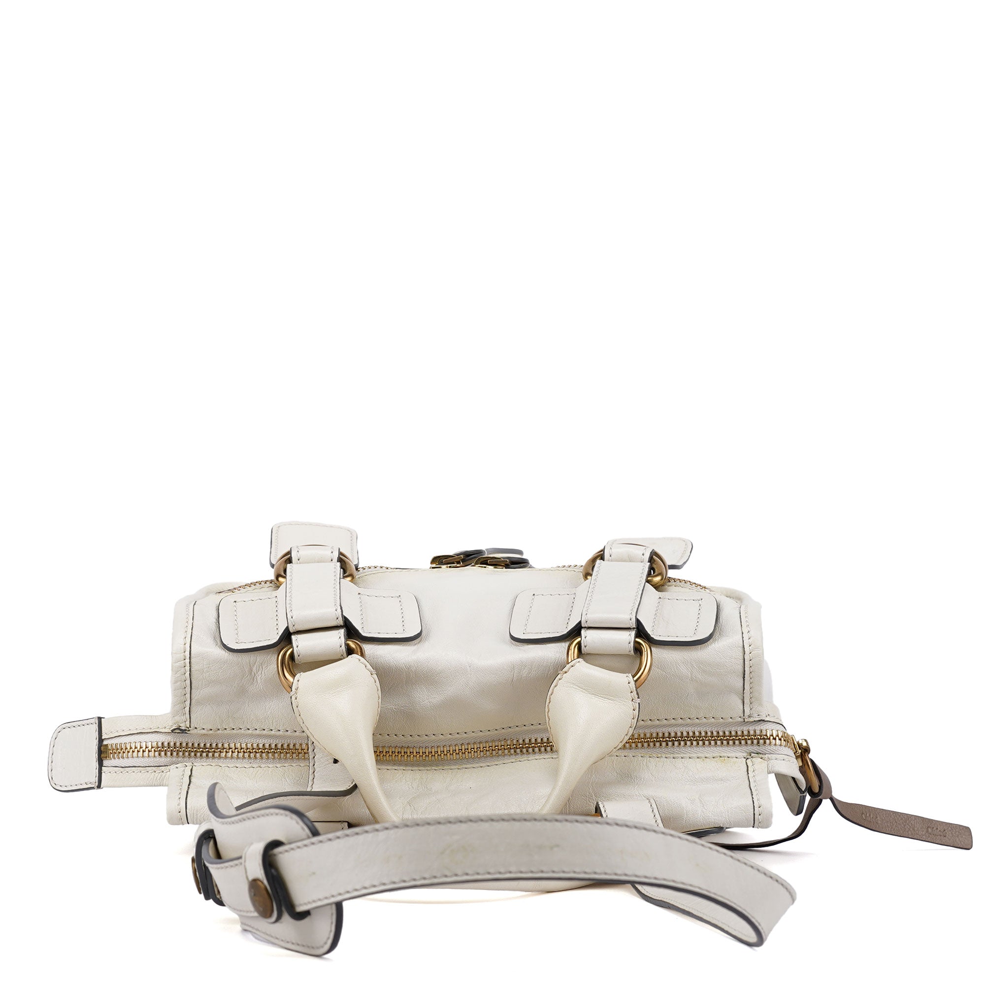 Chloe White Calfskin Bay 2-Way Tote Bag