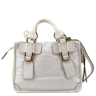 Chloe White Calfskin Bay 2-Way Tote Bag