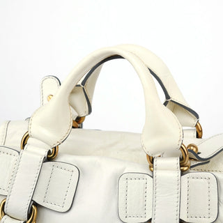 Chloe White Calfskin Bay 2-Way Tote Bag