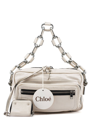 Chloé White Leather Betty Chain Shoulder Bag