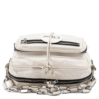 Chloé White Leather Betty Chain Shoulder Bag