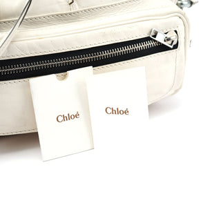 Chloé White Leather Betty Chain Shoulder Bag