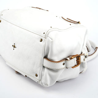 Chloe White Leather Paddington Pocket Shoulder Bag