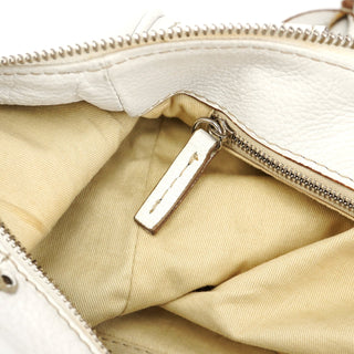 Chloe White Leather Paddington Pocket Shoulder Bag