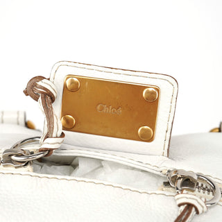 Chloe White Leather Paddington Pocket Shoulder Bag