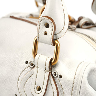 Chloe White Leather Paddington Pocket Shoulder Bag