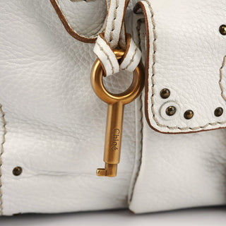 Chloe White Leather Paddington Pocket Shoulder Bag