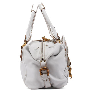 Chloe White Leather Paddington Pocket Shoulder Bag