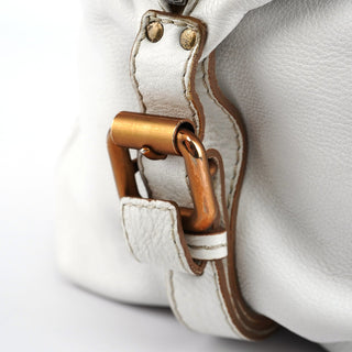 Chloe White Leather Paddington Pocket Shoulder Bag