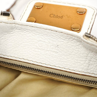 Chloe White Leather Paddington Pocket Shoulder Bag