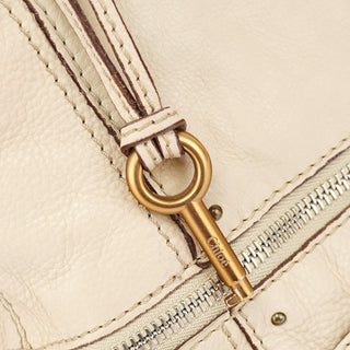 Chloé White Leather Paddington Tote Bag
