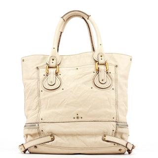 Chloé White Leather Paddington Tote Bag