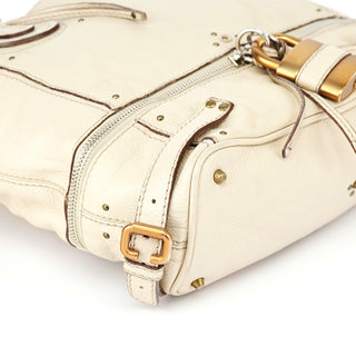 Chloé White Leather Paddington Tote Bag