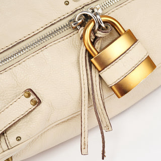 Chloé White Leather Paddington Tote Bag