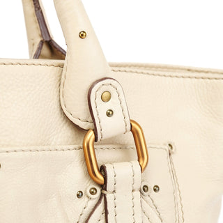 Chloé White Leather Paddington Tote Bag