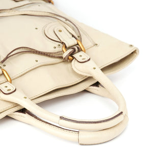 Chloé White Leather Paddington Tote Bag