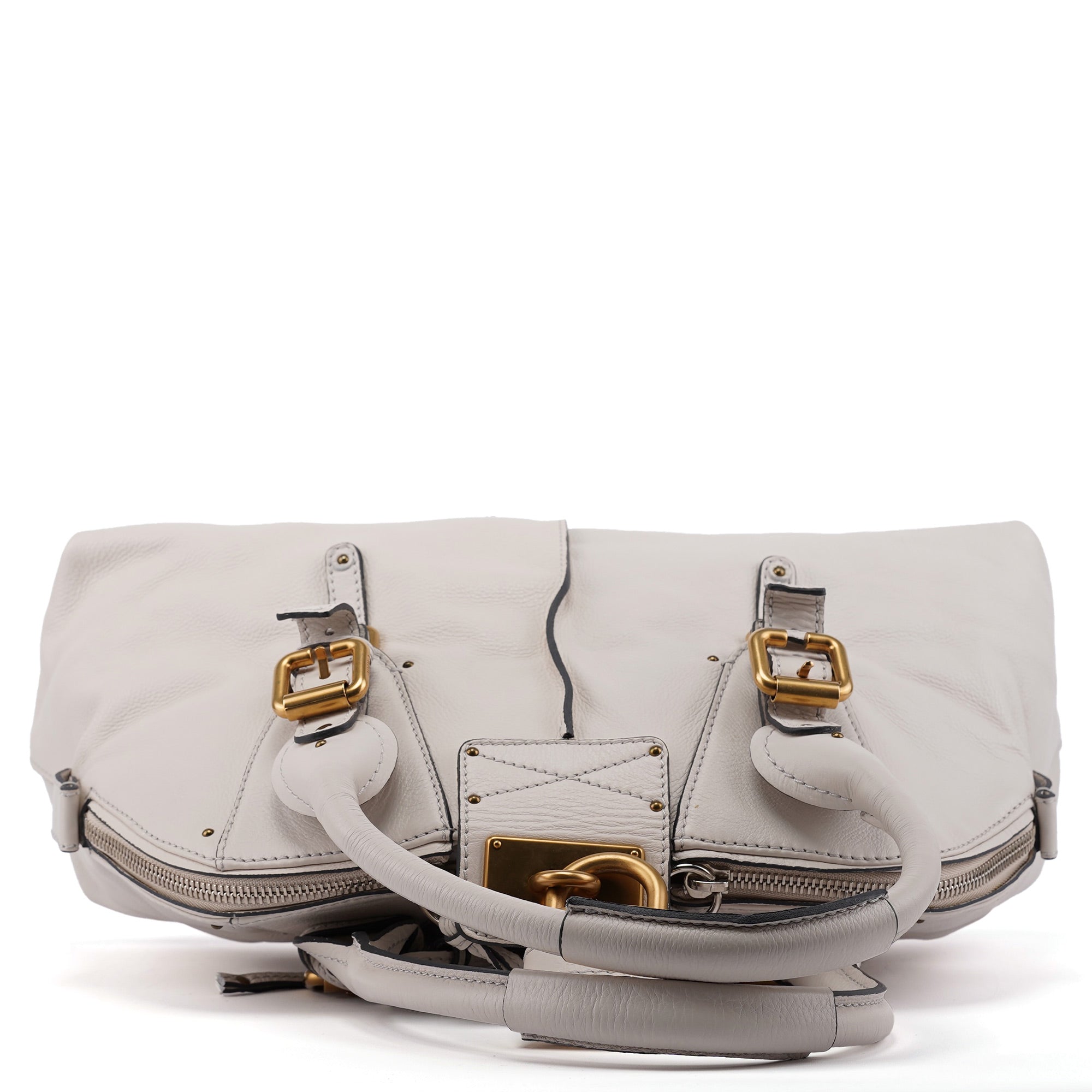 Chloe White Leather Paddington Tote Bag