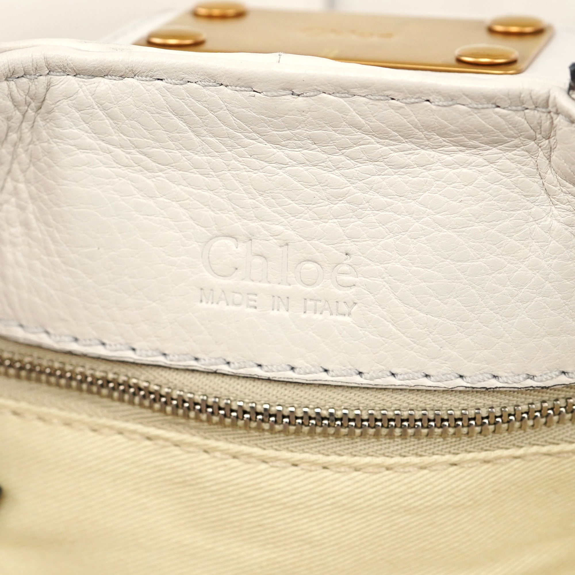 Chloe White Leather Paddington Tote Bag