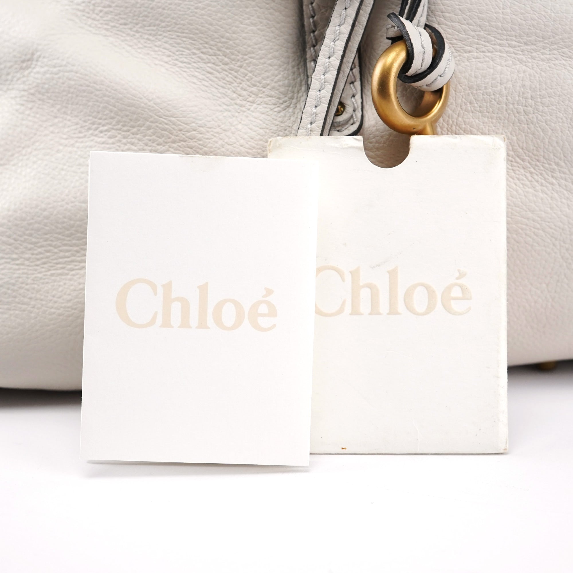 Chloe White Leather Paddington Tote Bag