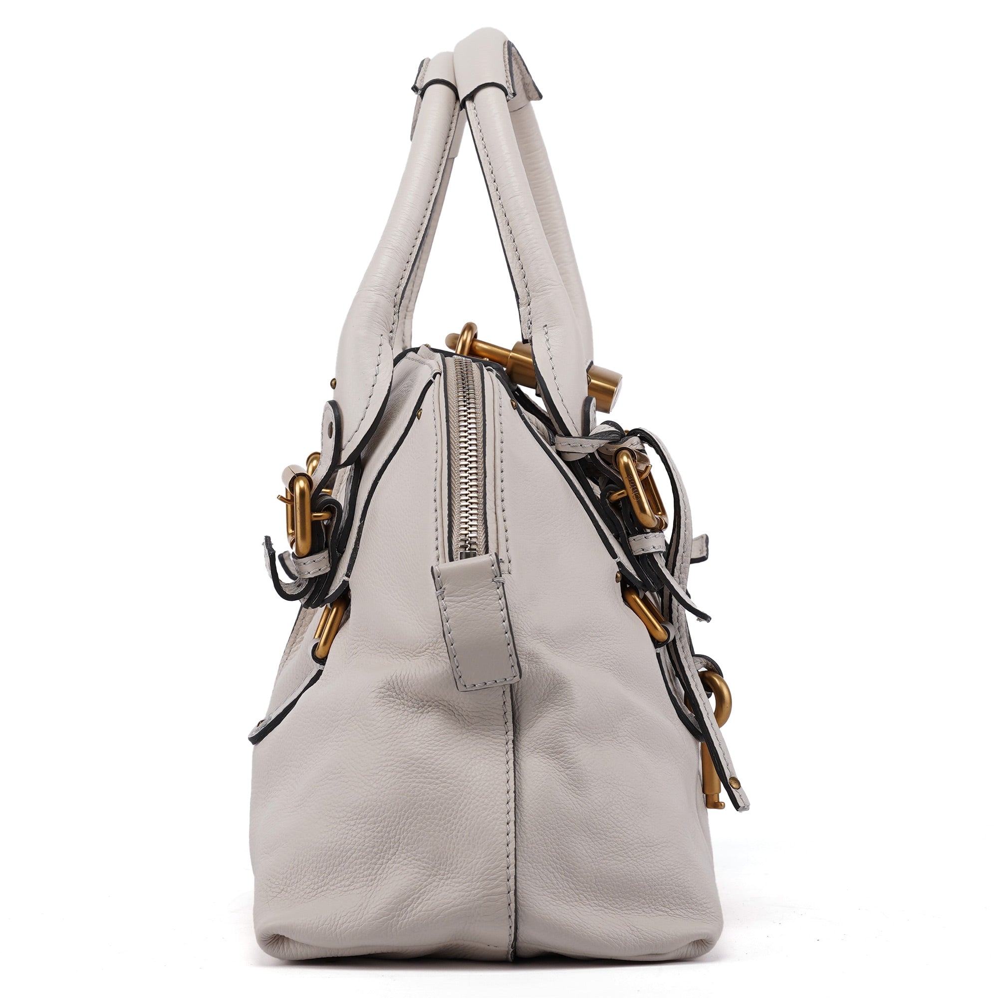 Chloe White Leather Paddington Tote Bag