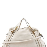 Chloé Paraty 2-Way Schultertasche aus weißem Leder