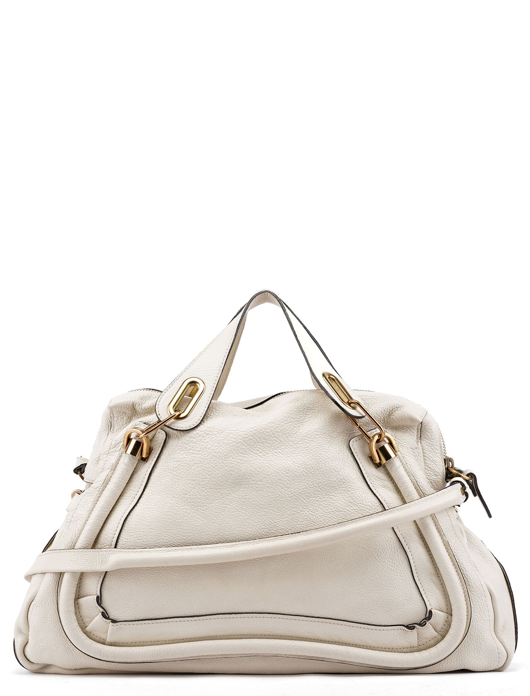 Chloé White Leather Paraty 2-Way Shoulder Bag