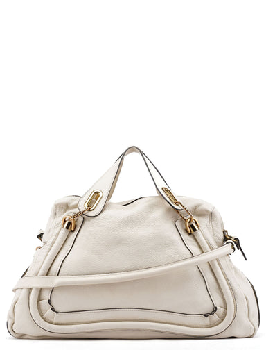 Chloé White Leather Paraty 2-Way Shoulder Bag