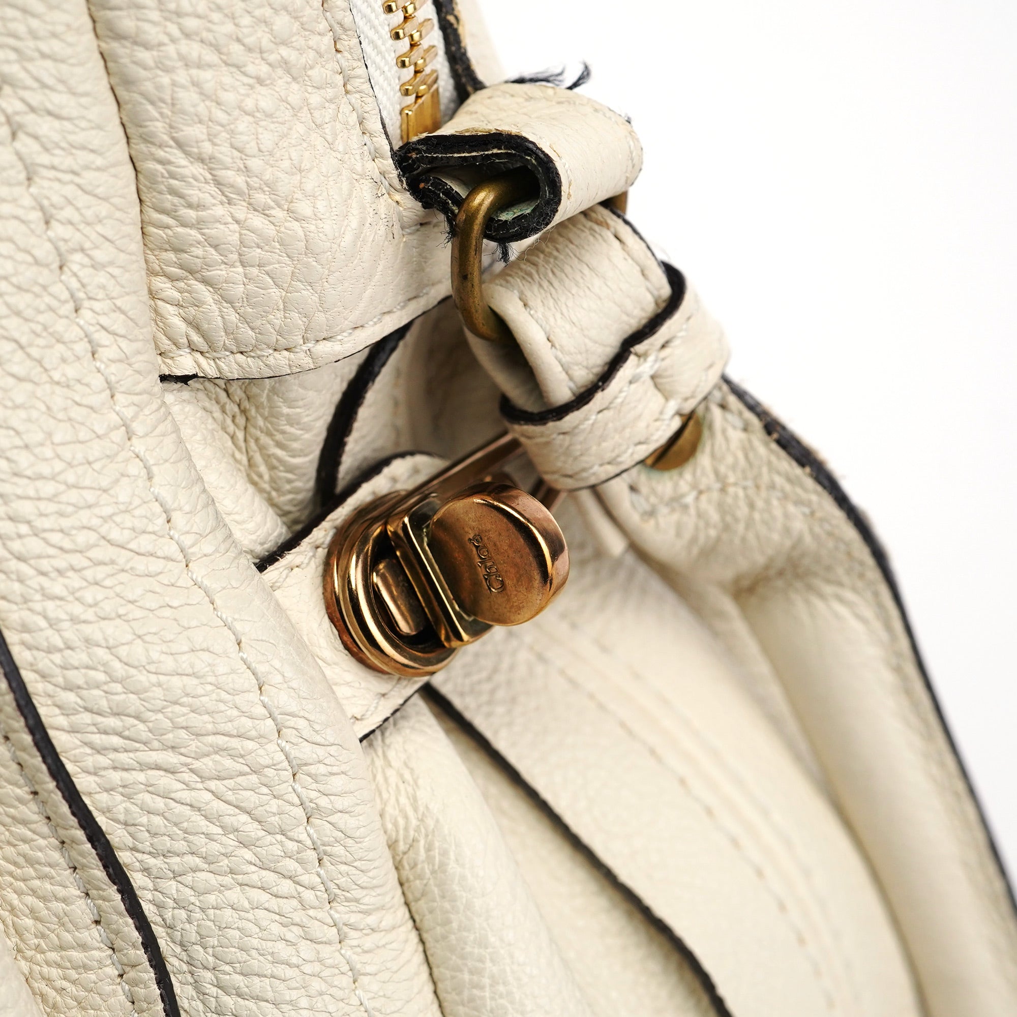 Chloé White Leather Paraty 2-Way Shoulder Bag