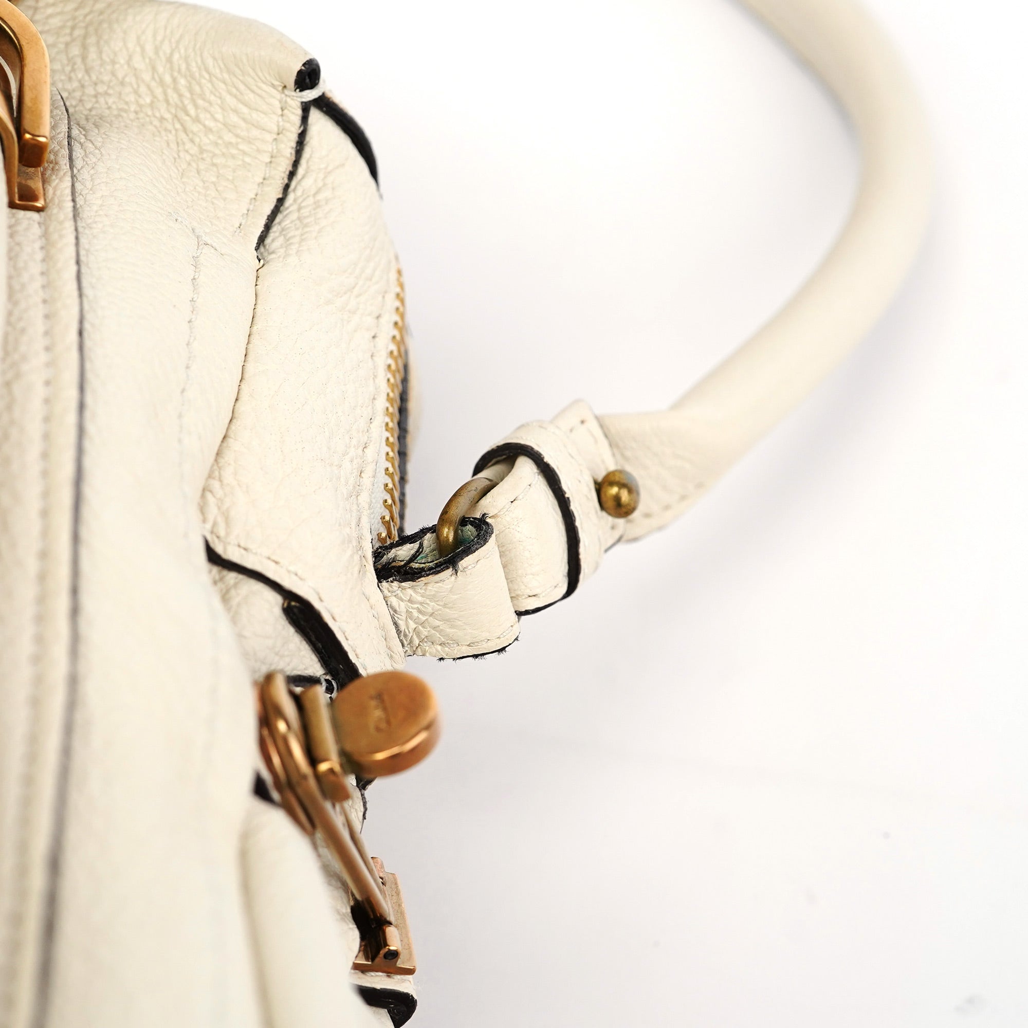 Chloé White Leather Paraty 2-Way Shoulder Bag