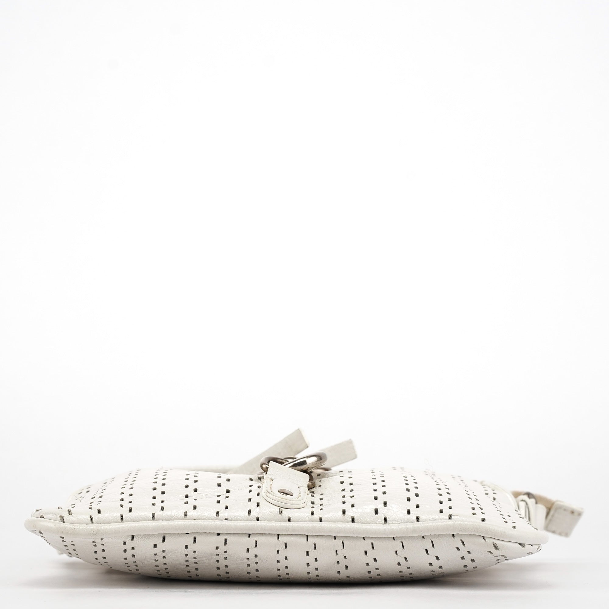 Chloe White Perforated Leather Shoulder Bag