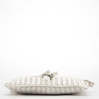 Chloe White Perforated Leather Shoulder Bag