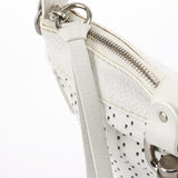 Chloe White Perforated Leather Shoulder Bag