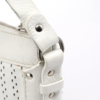 Chloe White Perforated Leather Shoulder Bag