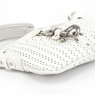 Chloe White Perforated Leather Shoulder Bag