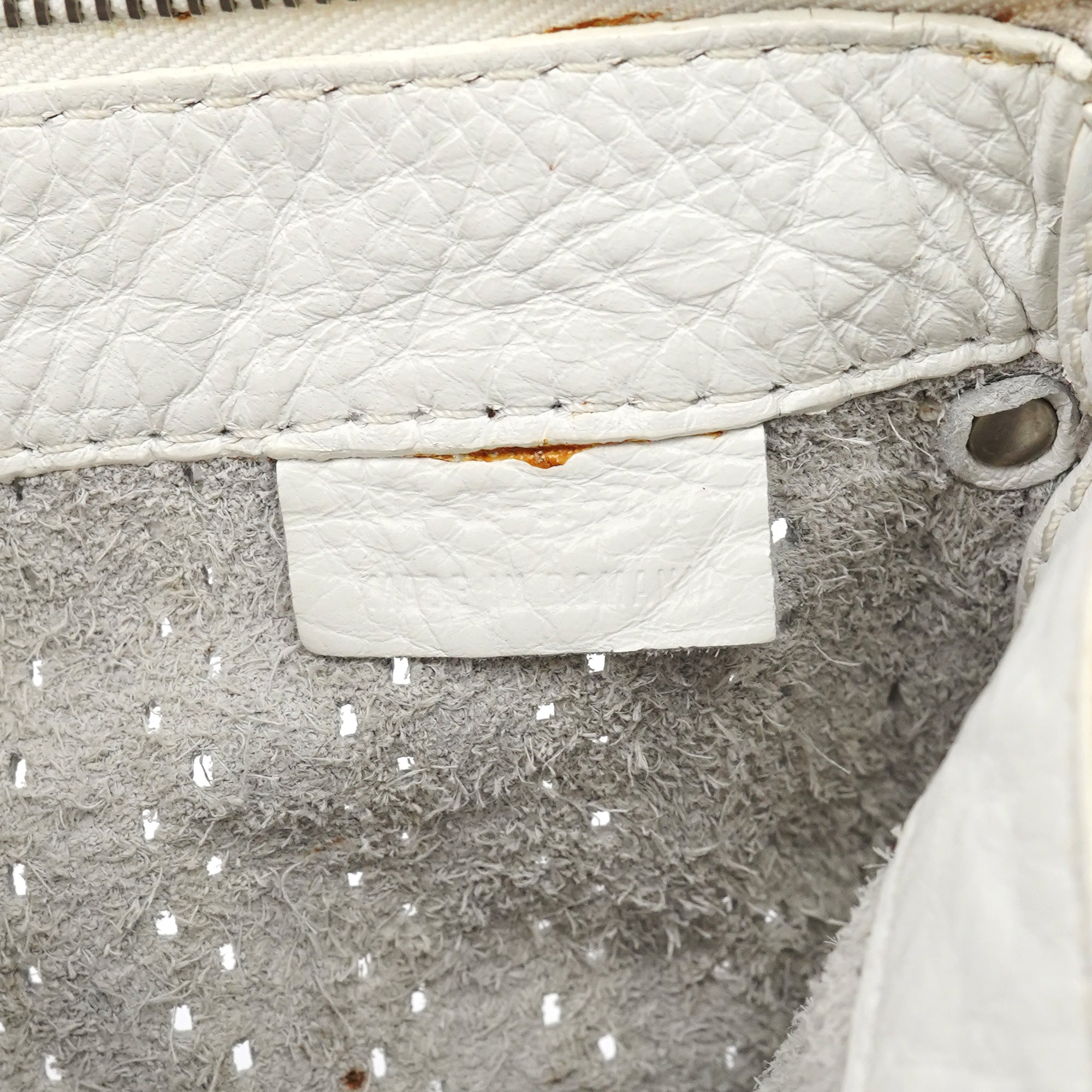 Chloe White Perforated Leather Shoulder Bag