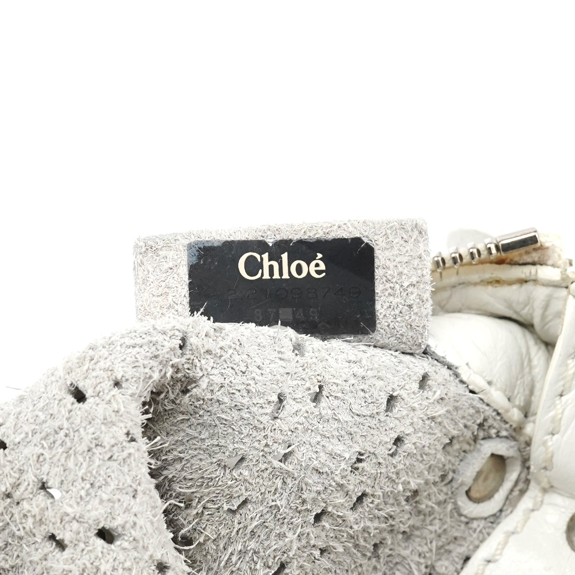 Chloe White Perforated Leather Shoulder Bag