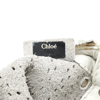 Chloe White Perforated Leather Shoulder Bag