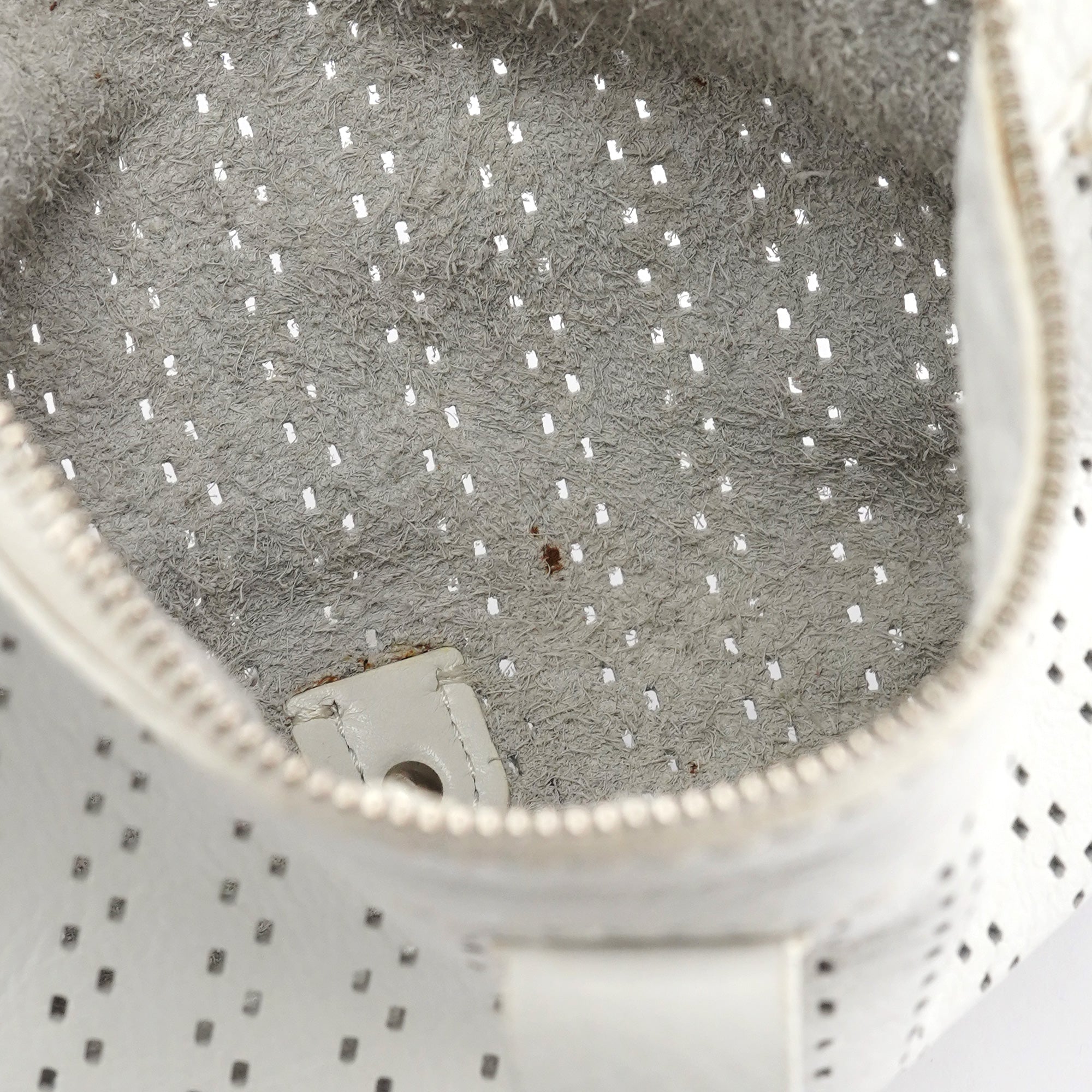 Chloe White Perforated Leather Shoulder Bag