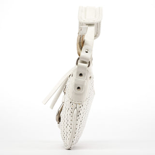 Chloe White Perforated Leather Shoulder Bag