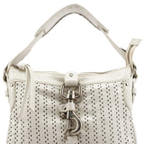 Chloe White Perforated Leather Shoulder Bag