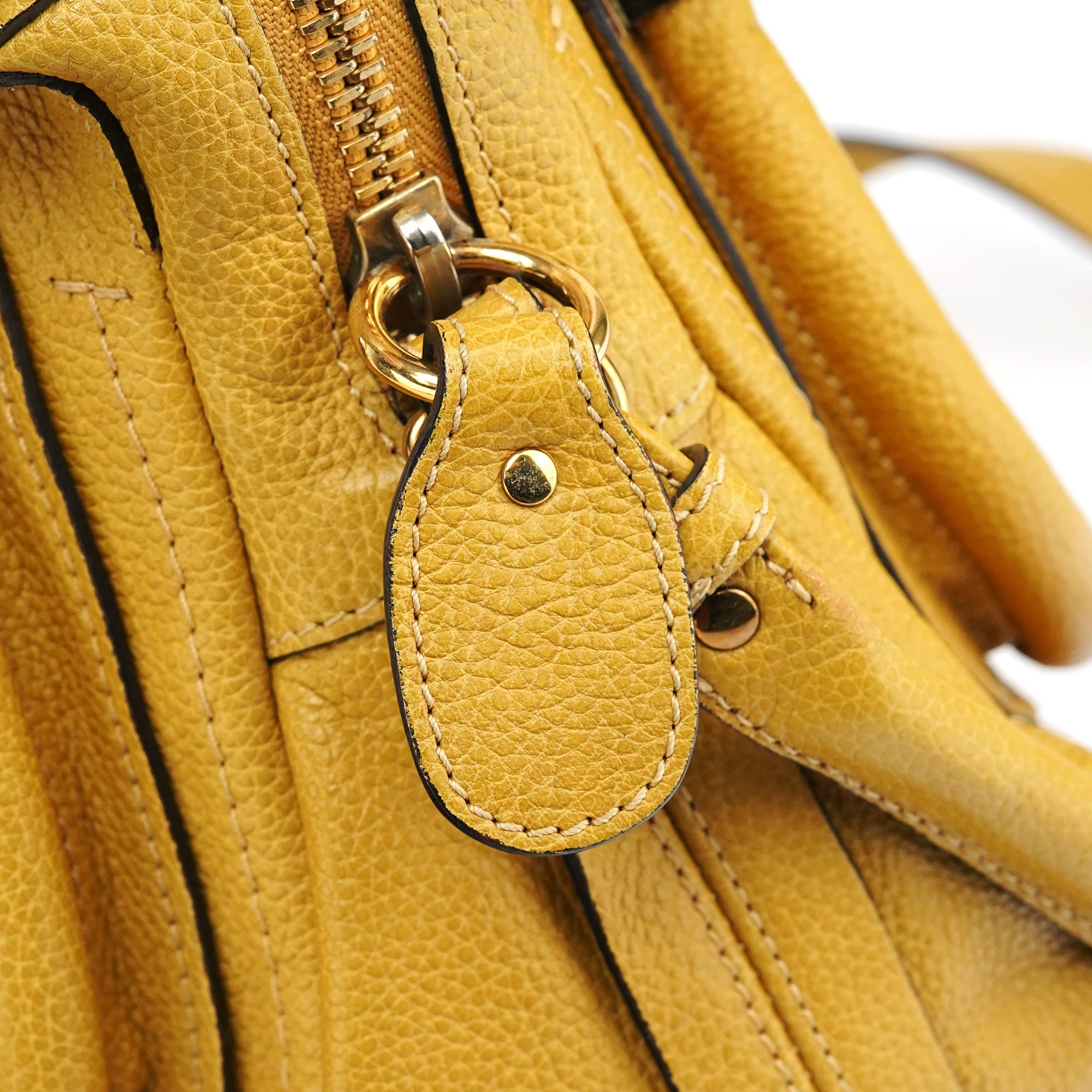 Chloé Sac deux portés Paraty en cuir jaune