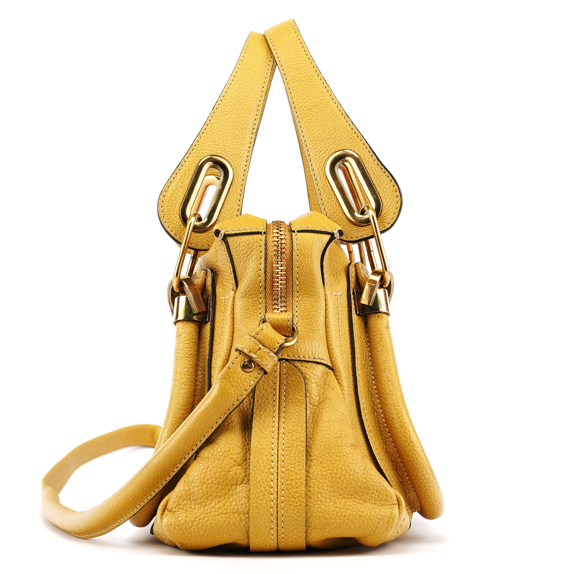 Chloé Sac deux portés Paraty en cuir jaune