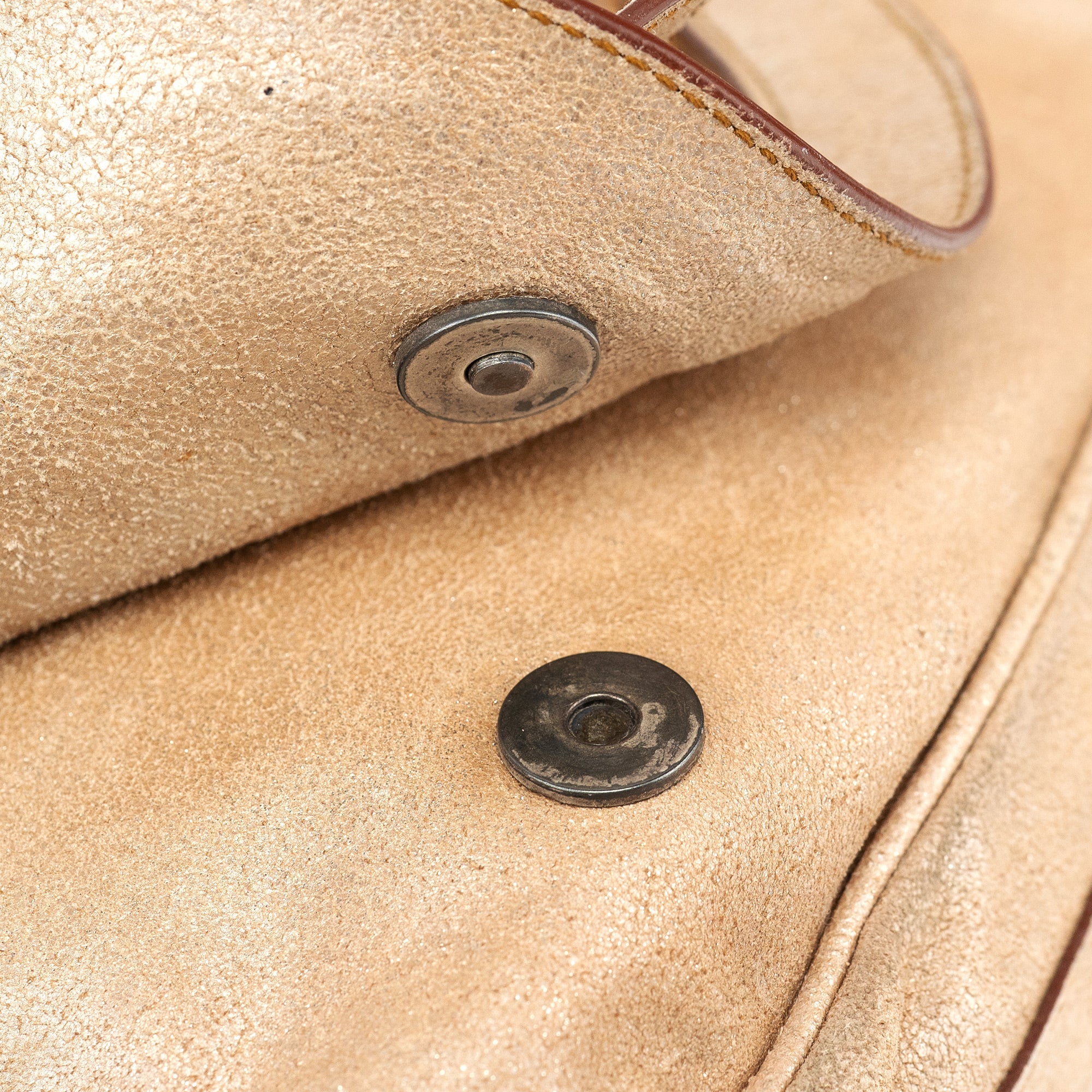 Christian Dior 2005 Beige Crackled Leather Gaucho Saddle Bag