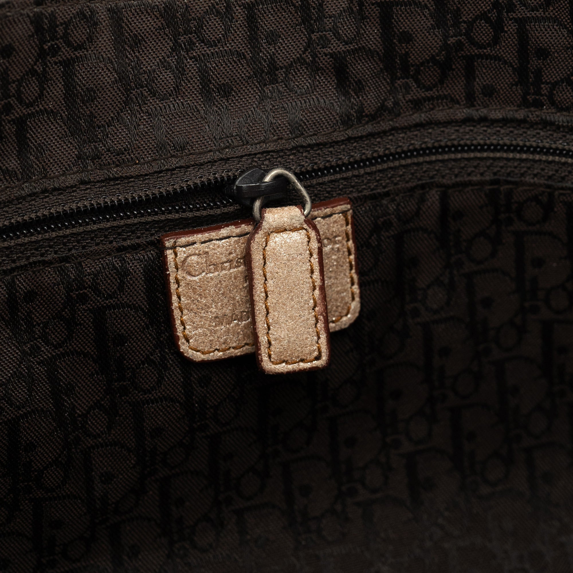 Christian Dior 2005 Beige Crackled Leather Gaucho Saddle Bag